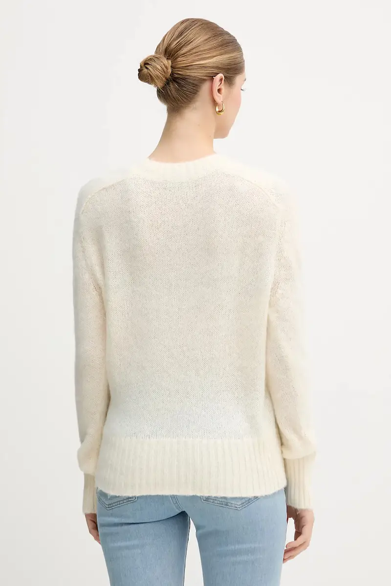 maglione con mohair Beige miniatura 3