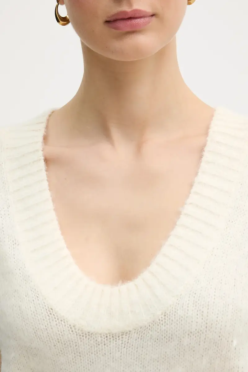 maglione con mohair Beige miniatura 5