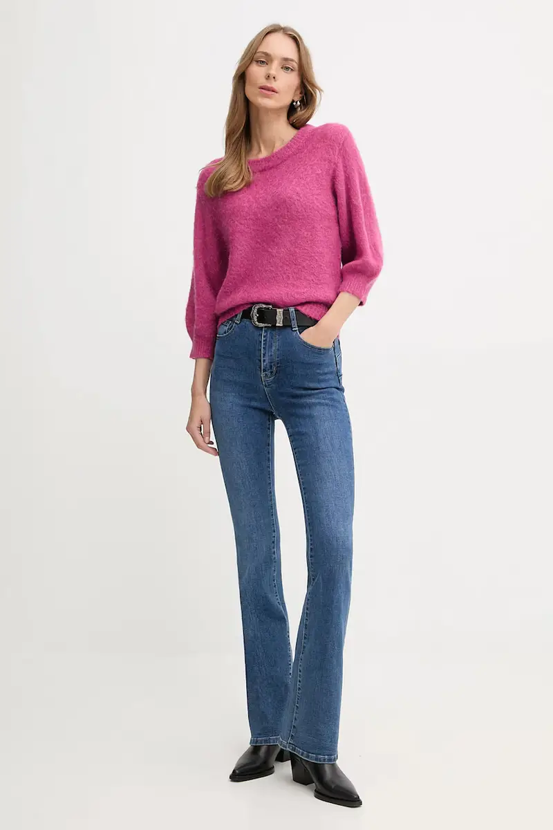 maglione con mohair colore rosa 1VAAD10F4 miniatura 2