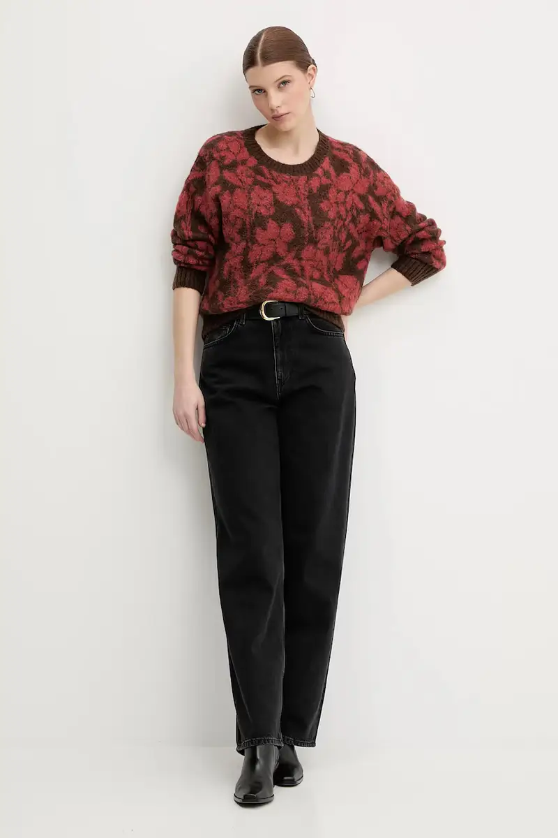 maglione con mohair Marrone miniatura 2