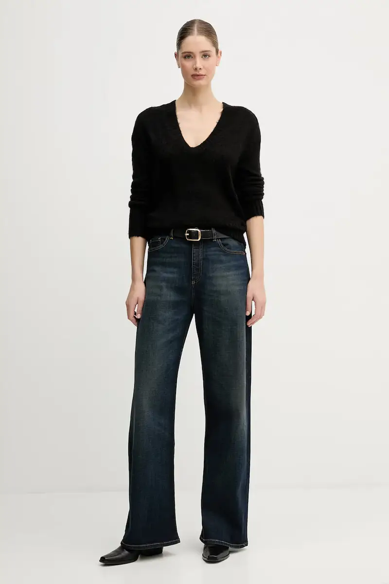 maglione con mohair Nero miniatura 2