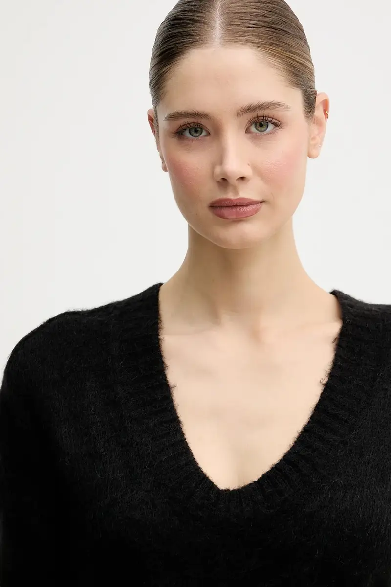 maglione con mohair Nero miniatura 4