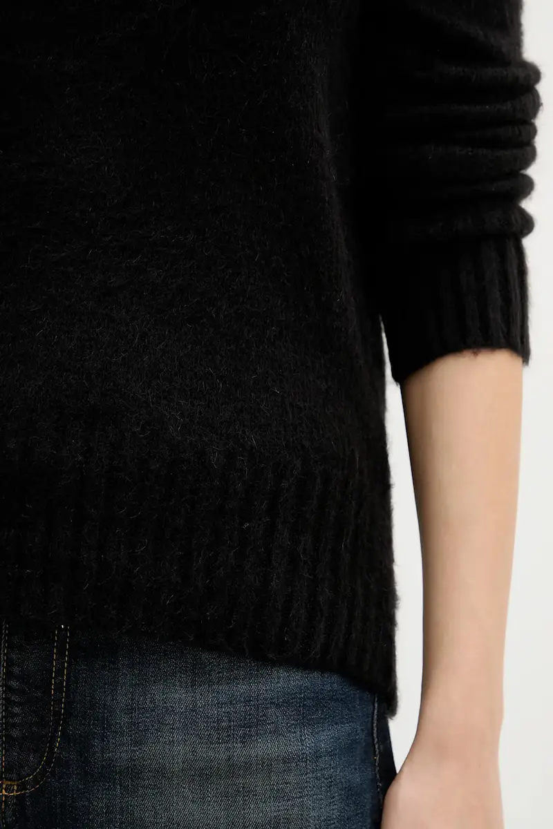 maglione con mohair Nero miniatura 5