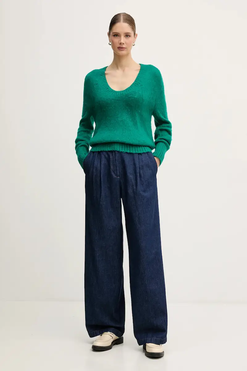 maglione con mohair Verde miniatura 2