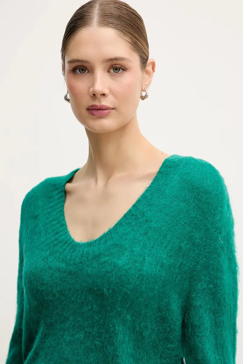maglione con mohair Verde miniatura 4