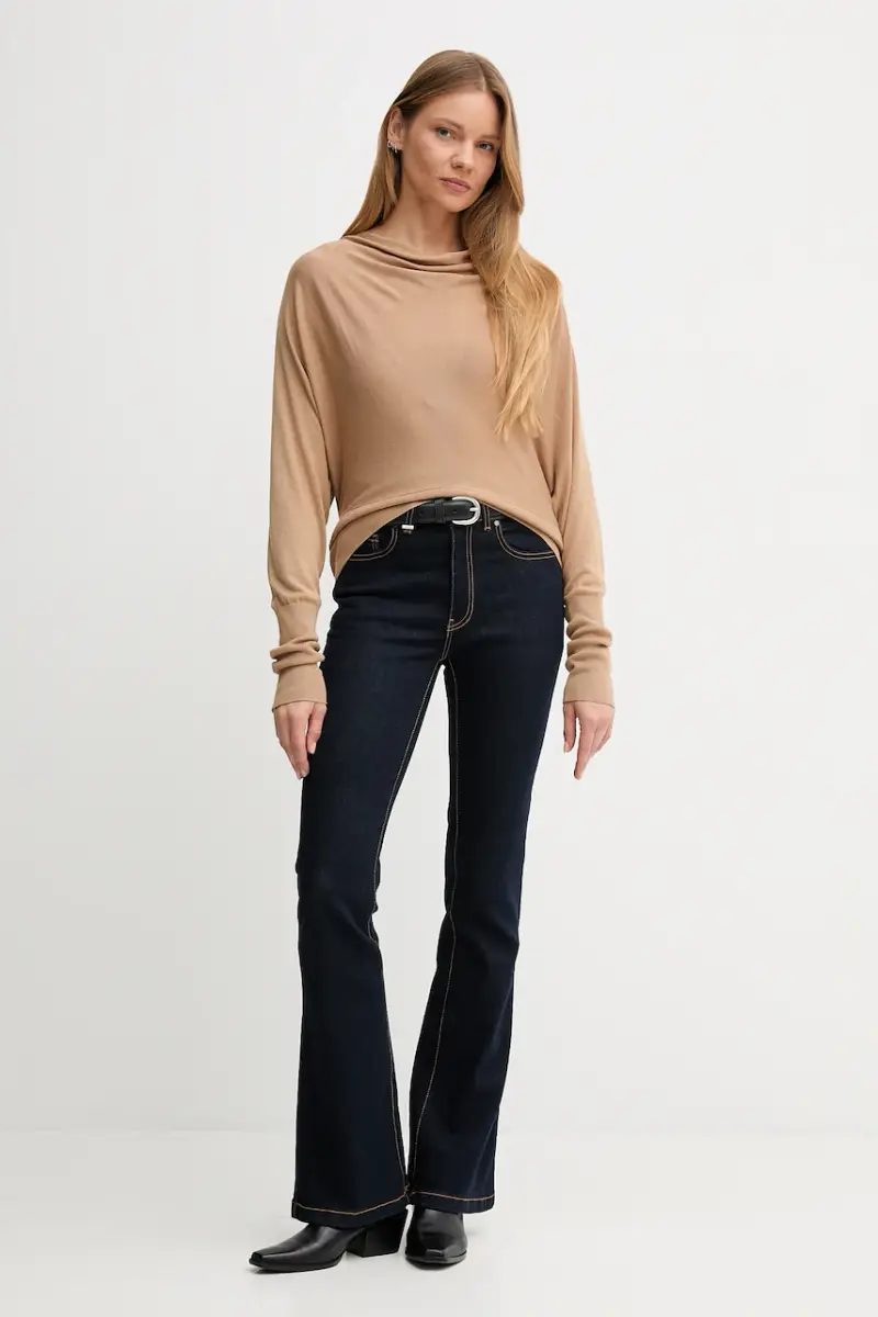 maglione con seta colore beige 1ZRED10E8 miniatura 2