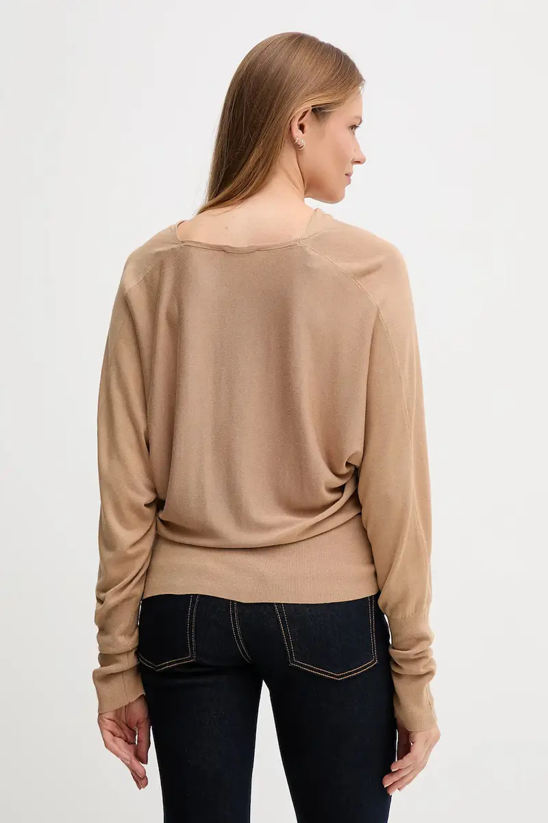 maglione con seta colore beige 1ZRED10E8 miniatura 3