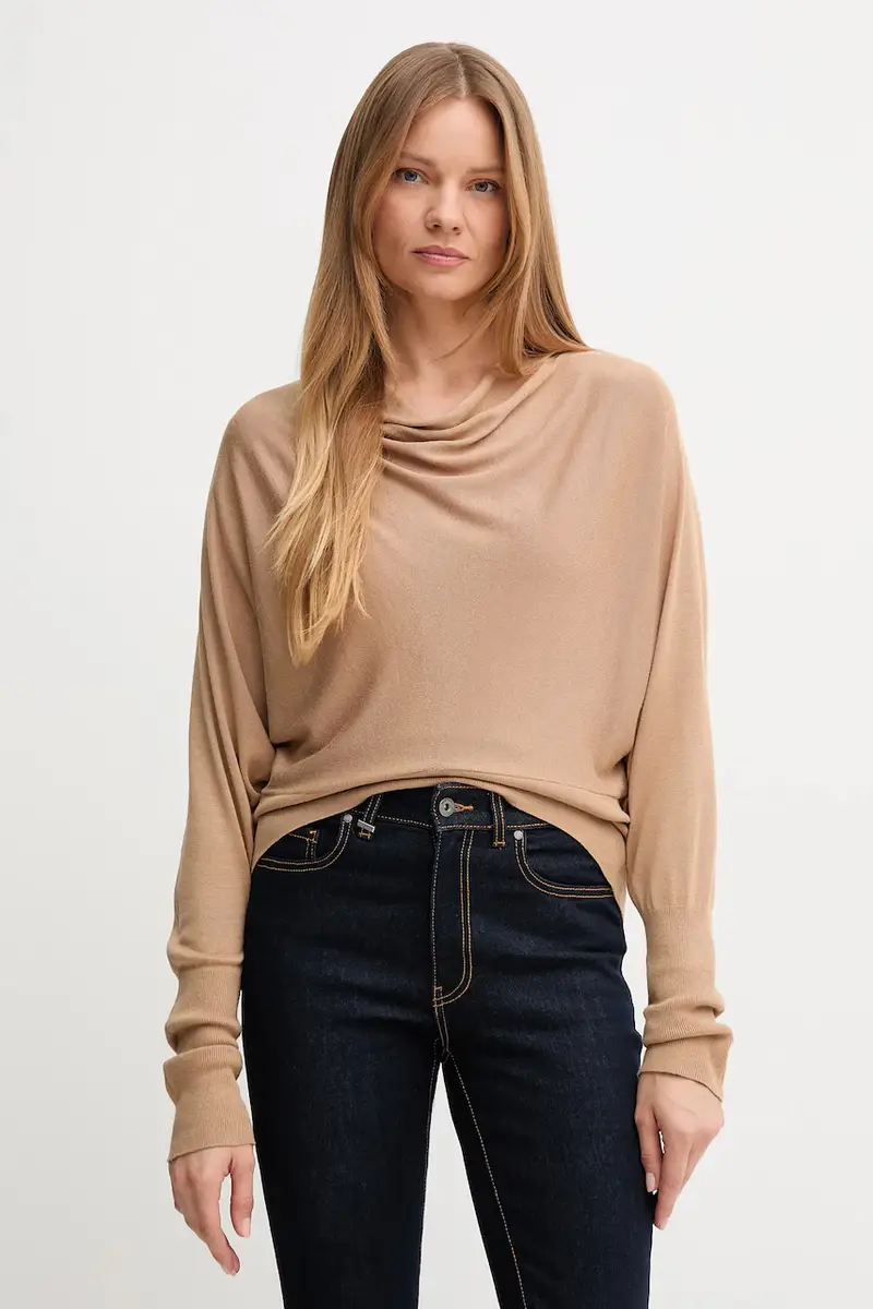 maglione con seta colore beige 1ZRED10E8