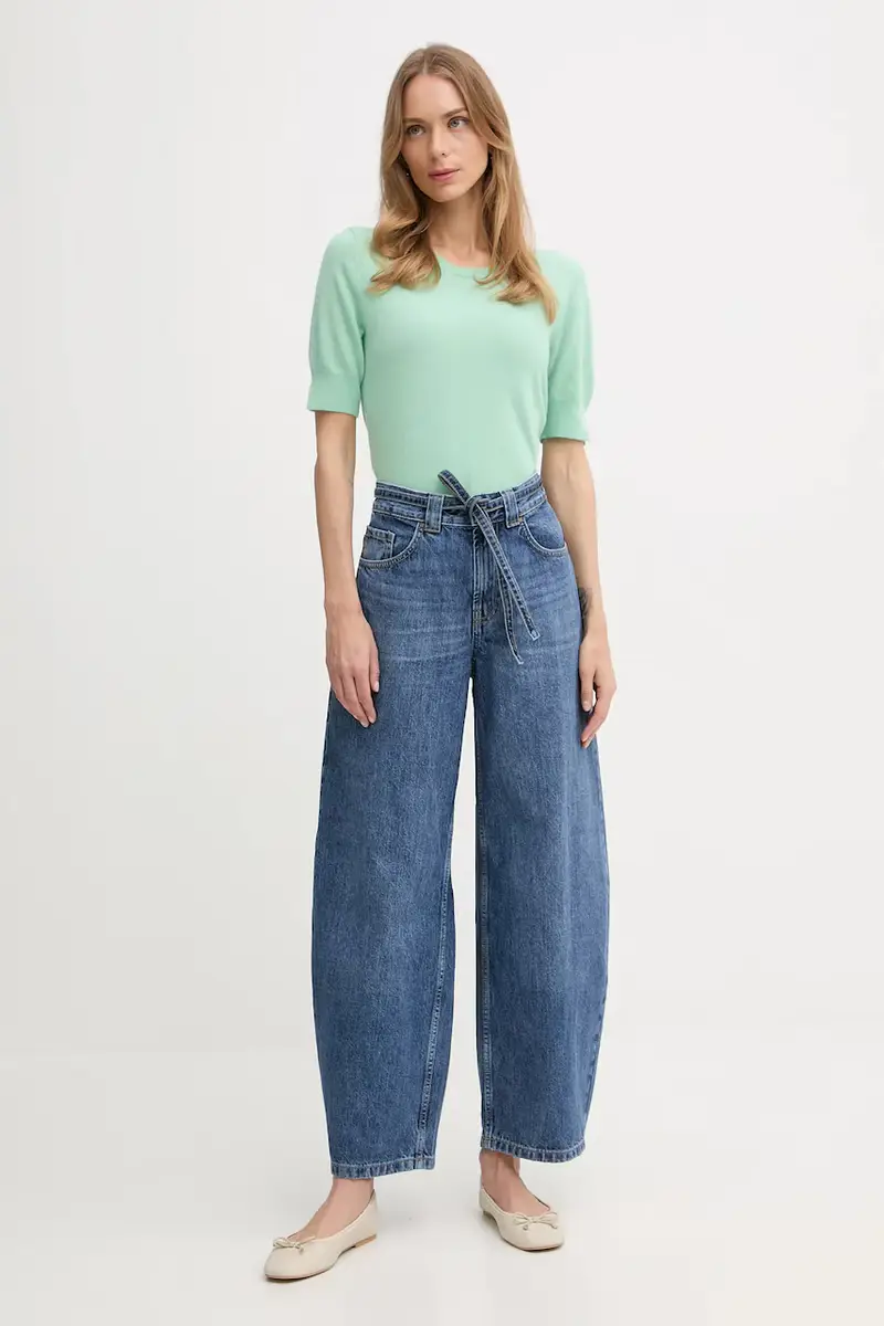 maglione donna colore beige 1002D10D2 Verde miniatura 2