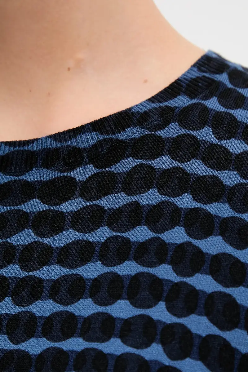 maglione donna colore blu navy 12F3D10EE miniatura 5