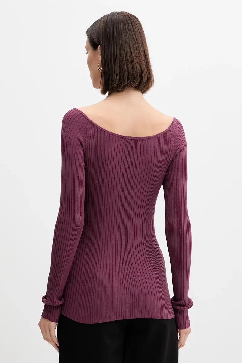 maglione donna colore violetto 16UYD10E7 miniatura 3