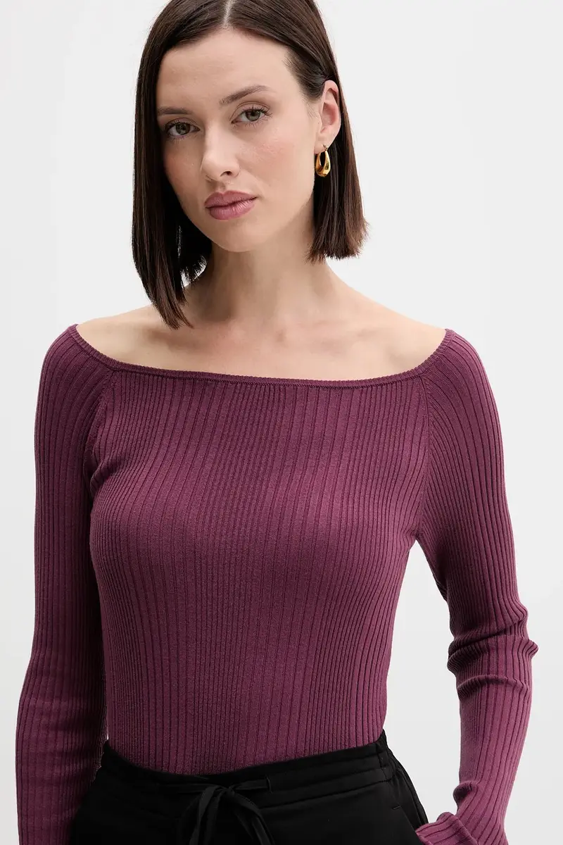 maglione donna colore violetto 16UYD10E7 miniatura 4