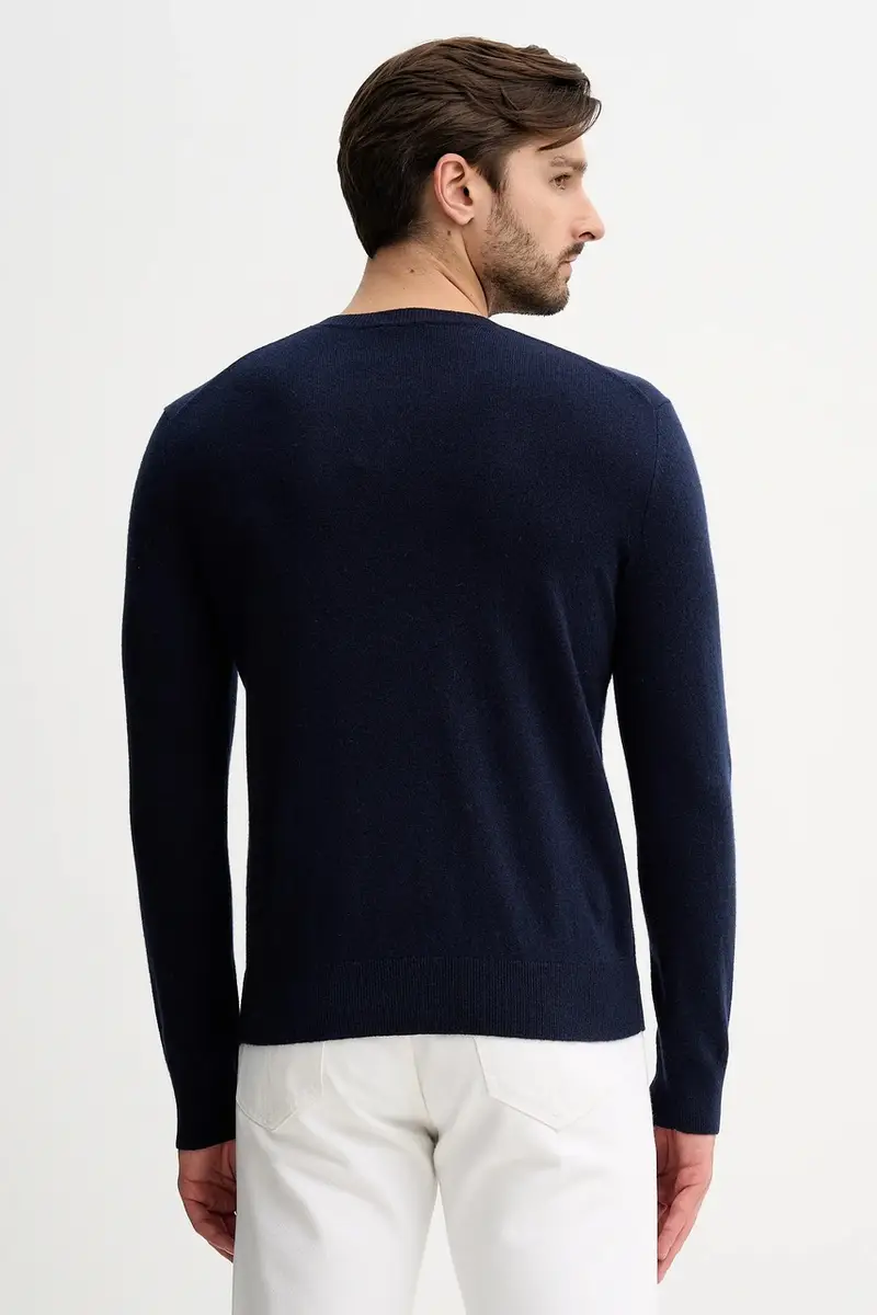 maglione in cachemirie Blu navy miniatura 3