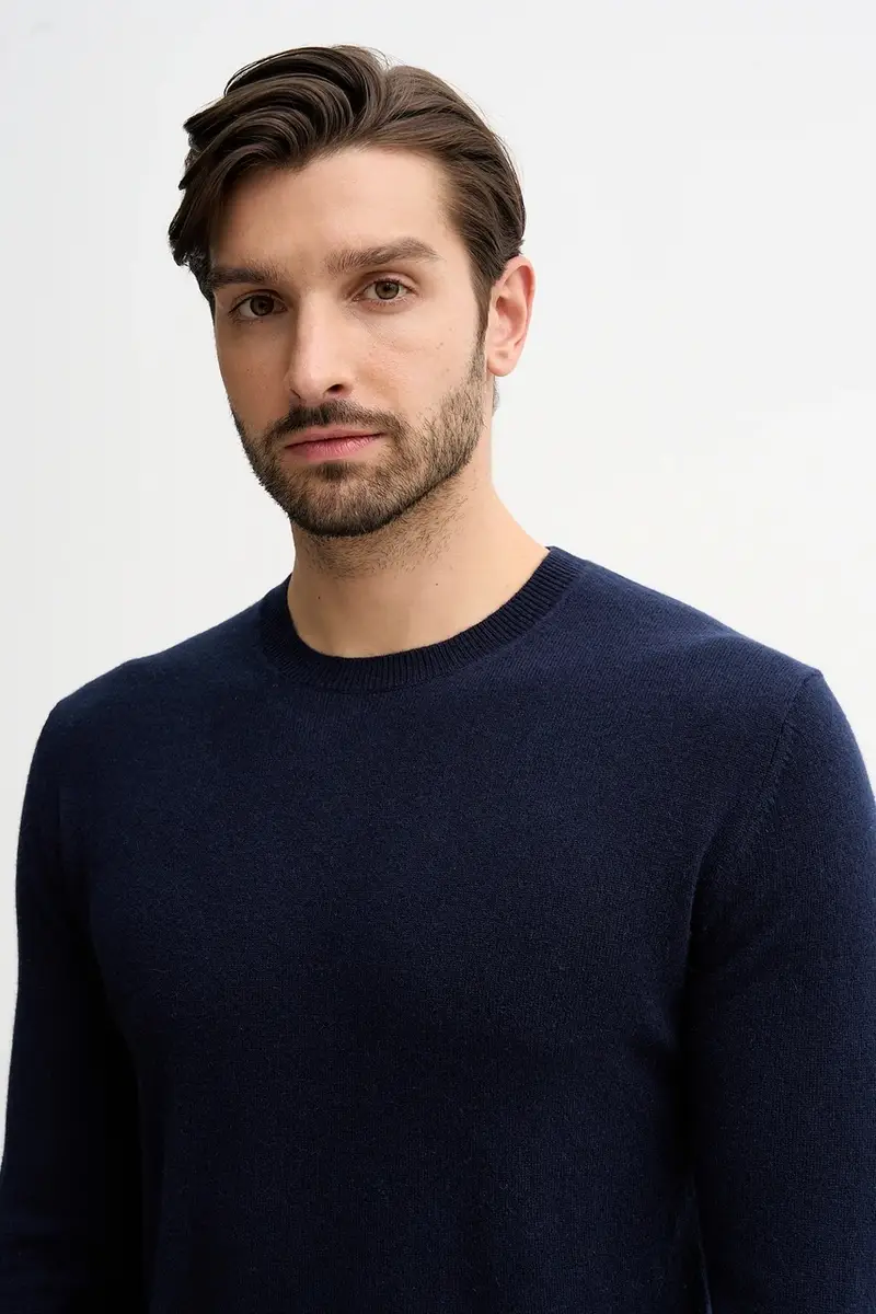maglione in cachemirie Blu navy miniatura 4