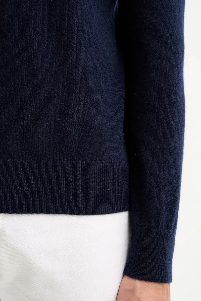 maglione in cachemirie Blu navy miniatura 5