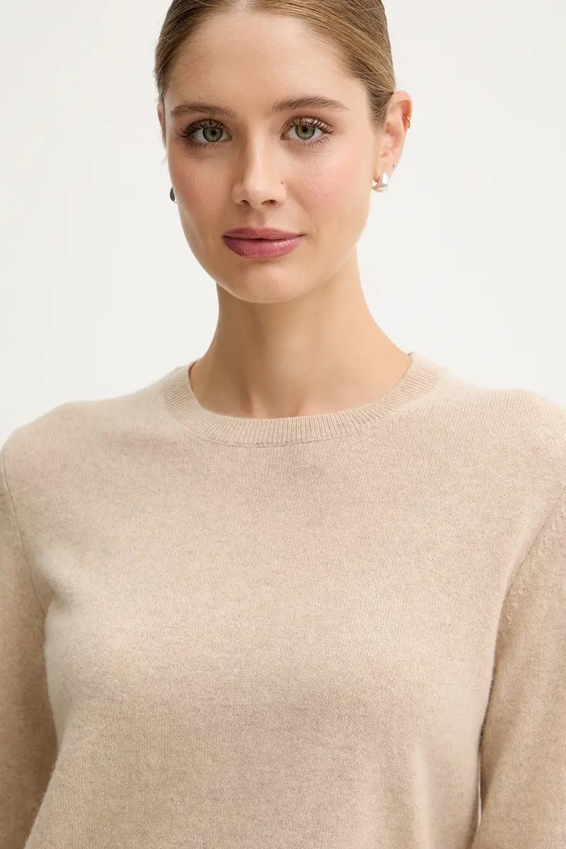 maglione in cachemirie colore blu navy 1033D107P Beige miniatura 4