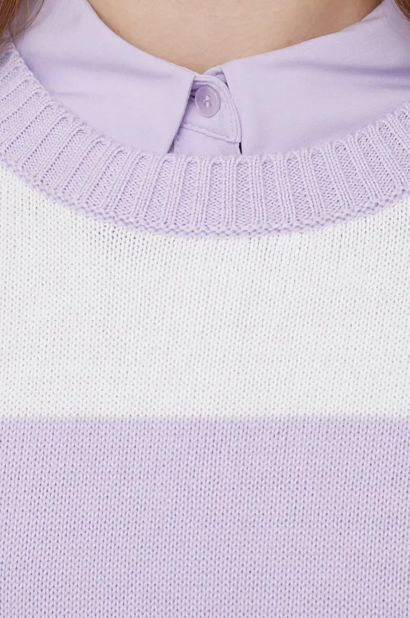 maglione in cotone colore violetto miniatura 5