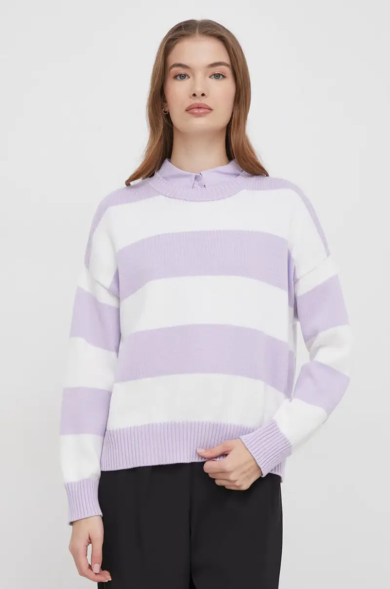 maglione in cotone colore violetto