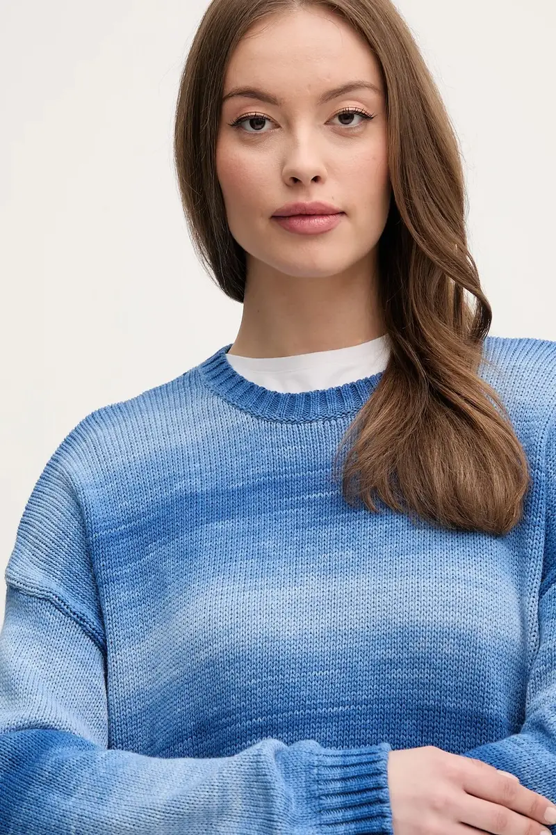 maglione in cotone donna colore blu 108FD10DH miniatura 4