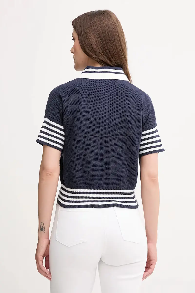 maglione in cotone donna colore blu navy 1294E301D miniatura 3