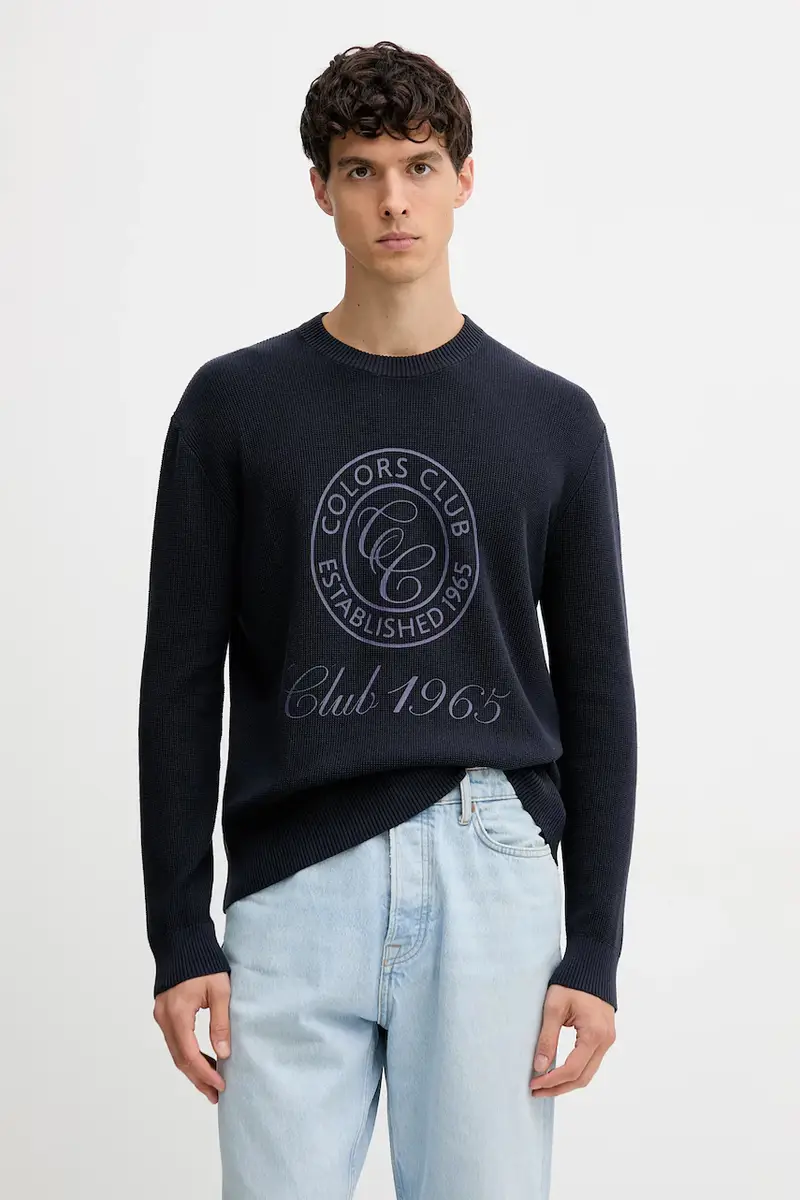 maglione in cotone uomo colore blu navy 10C1K10AI