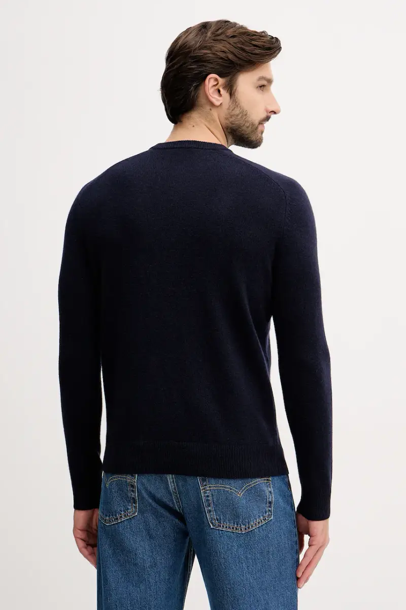 maglione in lana Blu navy miniatura 3