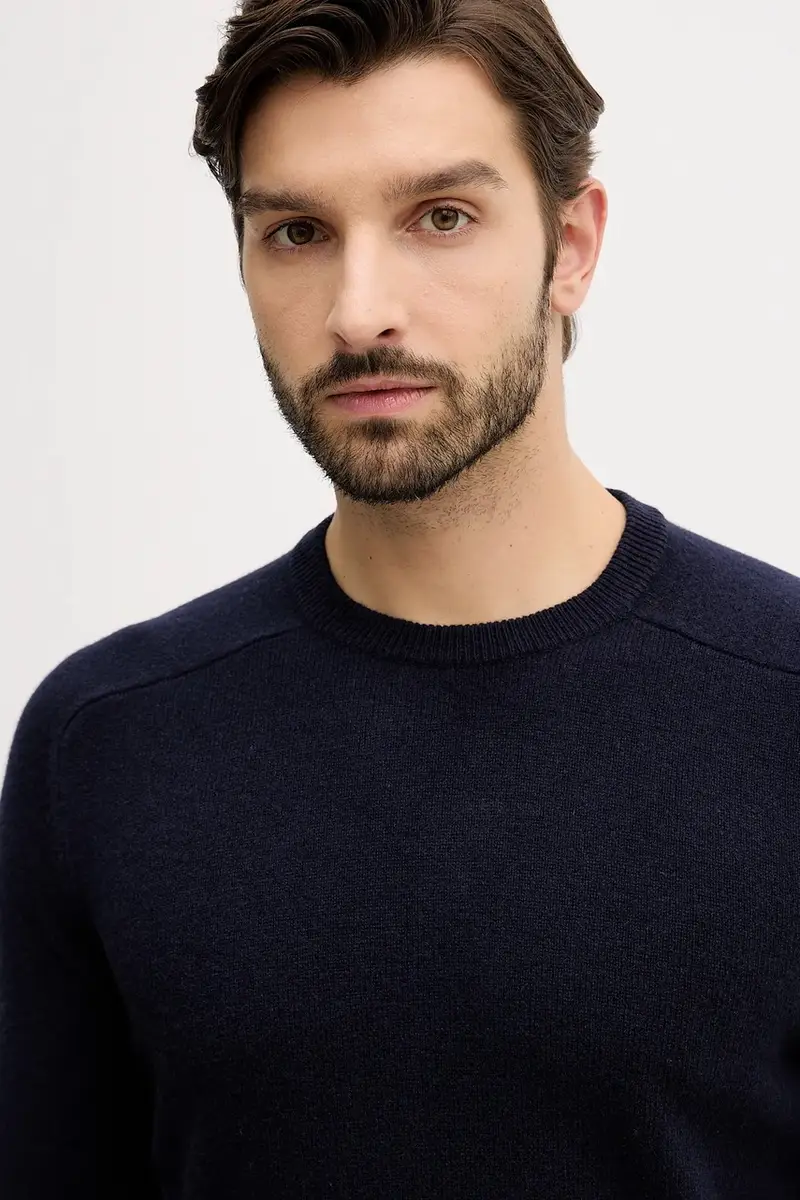 maglione in lana Blu navy miniatura 4