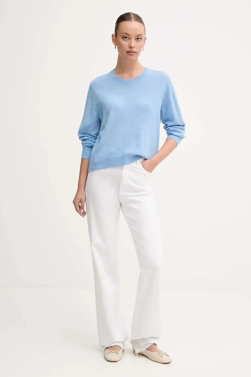 maglione in lana donna colore beige 1002D10BG Blu miniatura 2