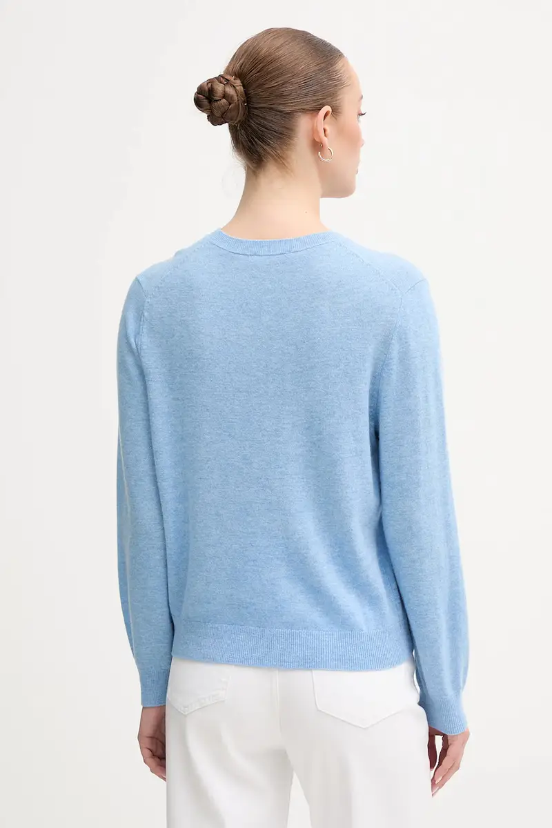 maglione in lana donna colore beige 1002D10BG Blu miniatura 3