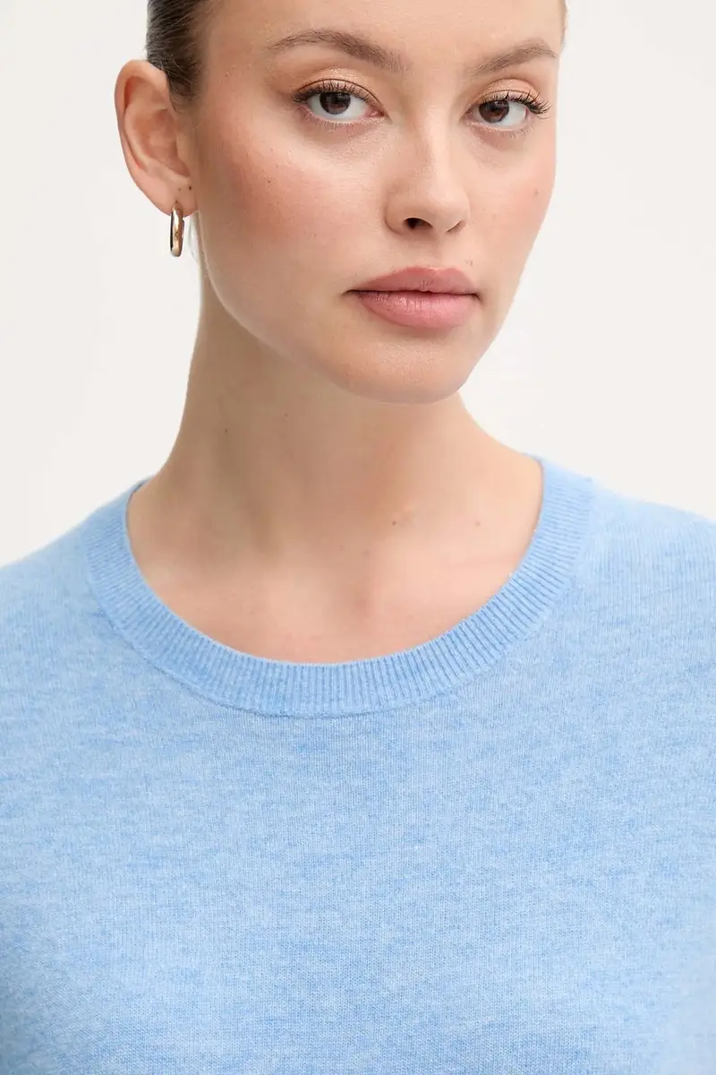 maglione in lana donna colore beige 1002D10BG Blu miniatura 4