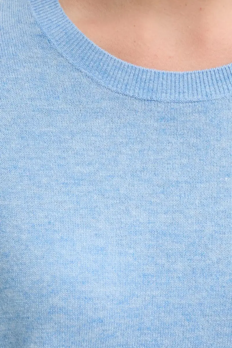 maglione in lana donna colore beige 1002D10BG Blu miniatura 5