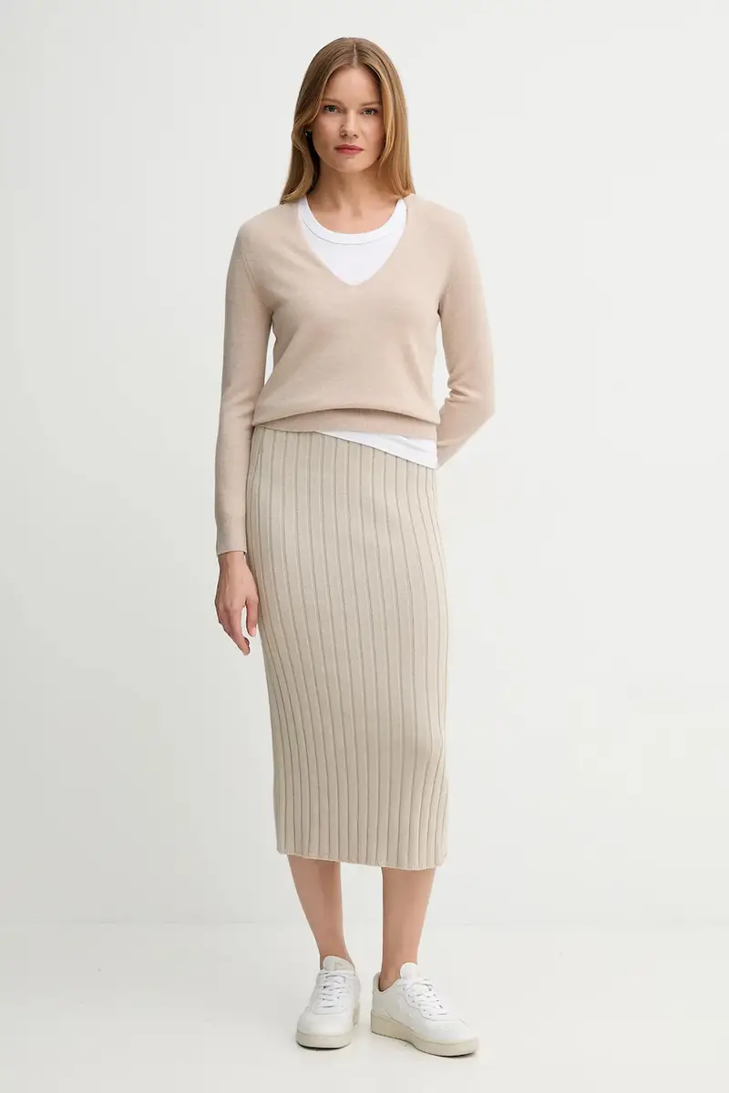 maglione in lana donna colore beige 1002D401Y miniatura 2