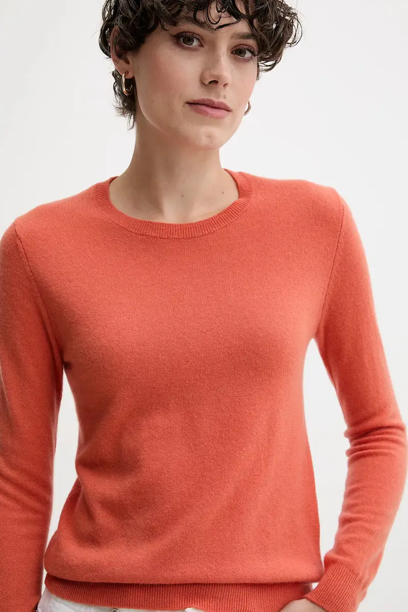 maglione in lana donna colore blu 1002D1K01 Arancione miniatura 4