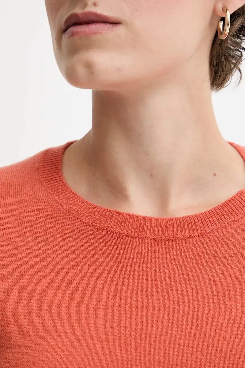 maglione in lana donna colore blu 1002D1K01 Arancione miniatura 5