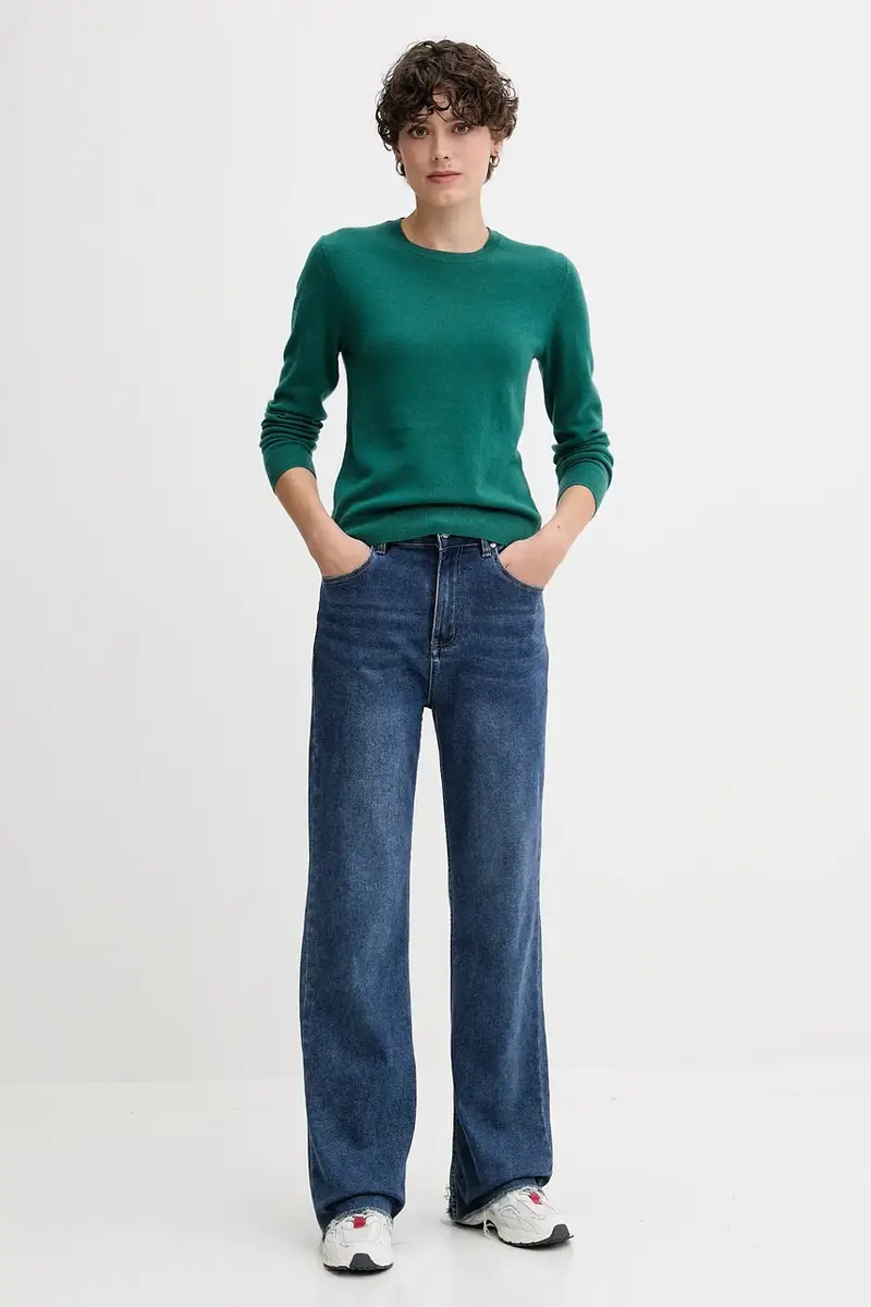 maglione in lana donna colore blu 1002D1K01 Turchese miniatura 2