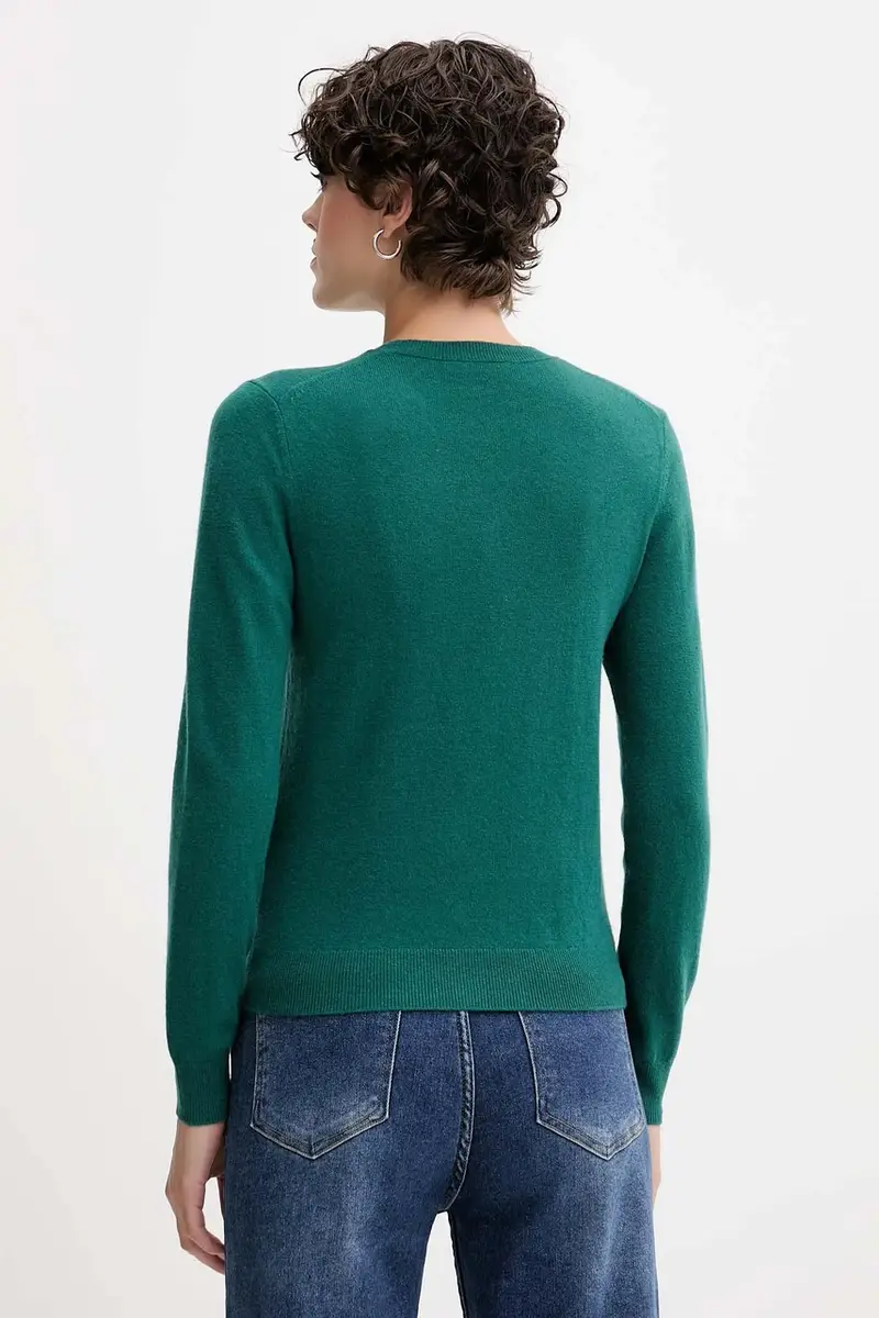 maglione in lana donna colore blu 1002D1K01 Turchese miniatura 3