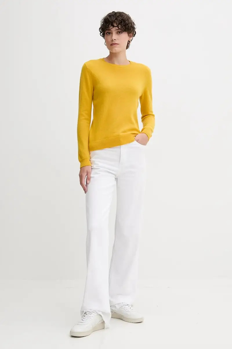 maglione in lana donna colore blu Giallo miniatura 2