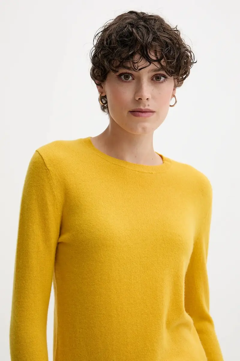 maglione in lana donna colore blu Giallo miniatura 4