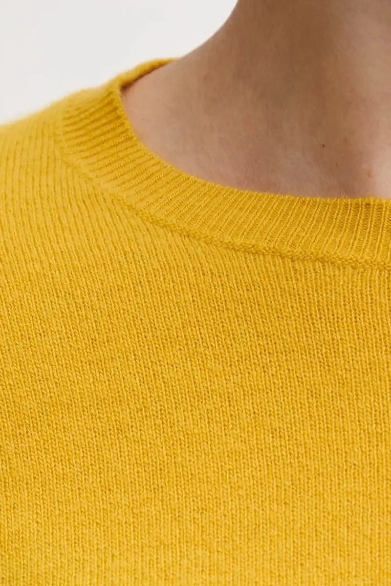 maglione in lana donna colore blu Giallo miniatura 5