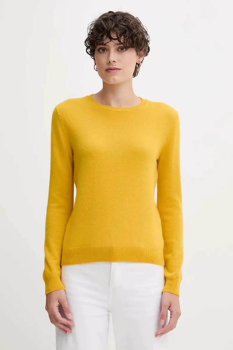 maglione in lana donna colore blu Giallo