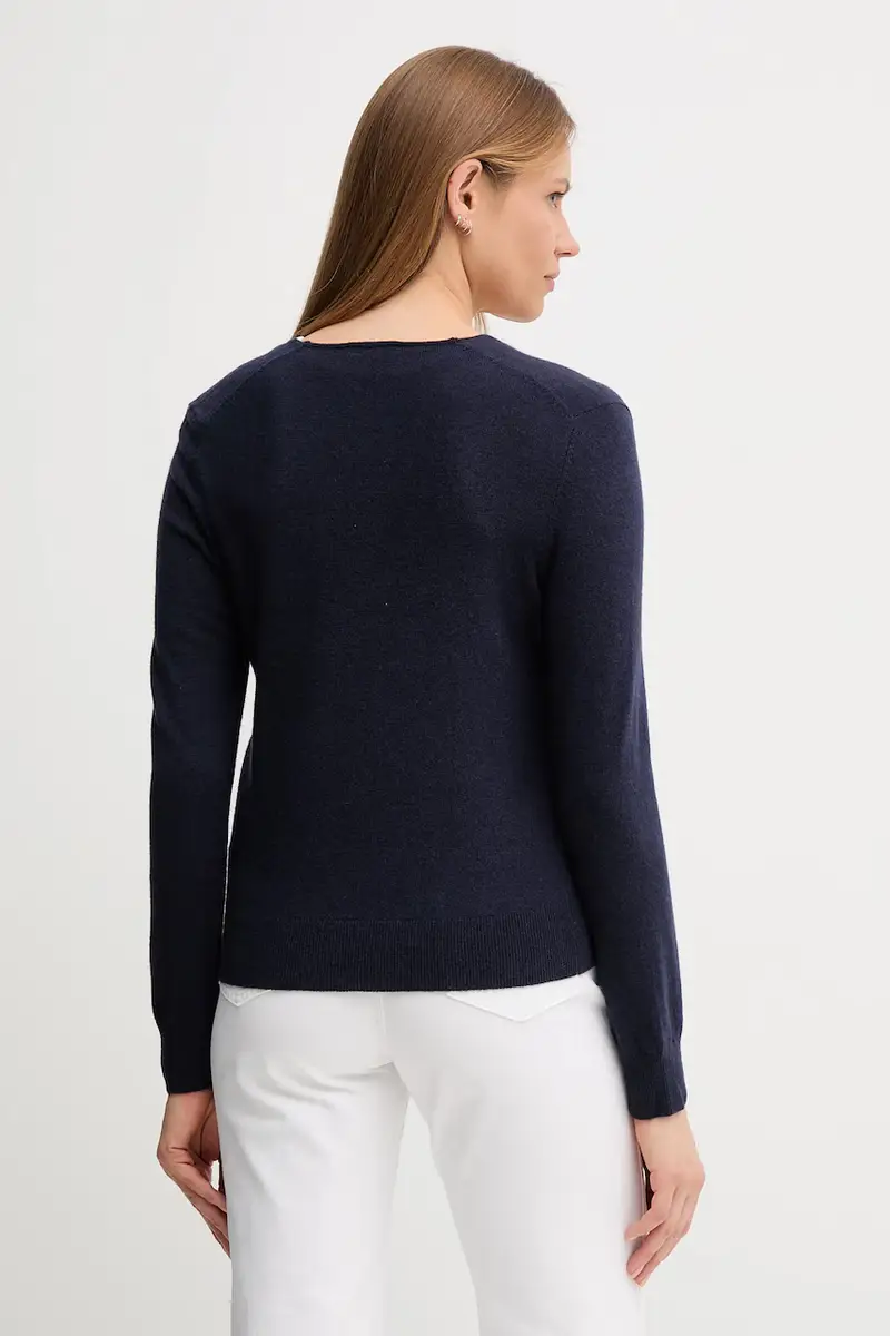 maglione in lana donna colore blu navy 1002D401Y miniatura 3