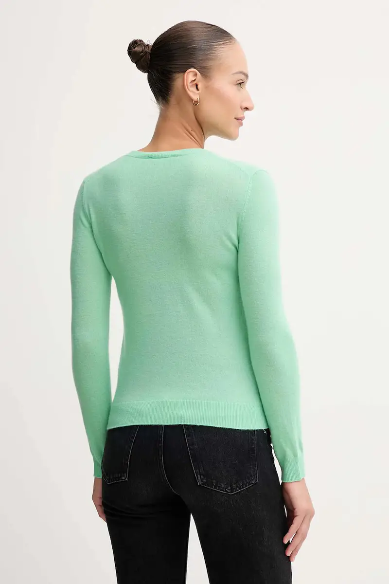 maglione in lana donna colore blu Verde miniatura 3