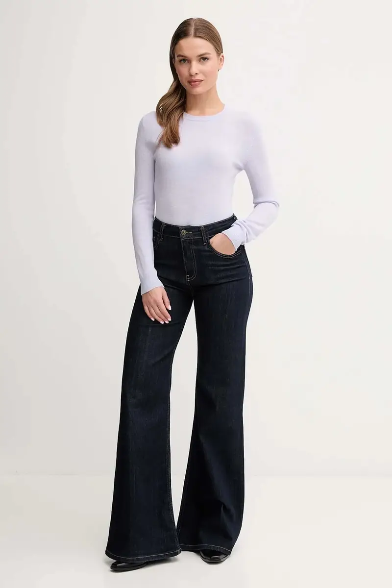 maglione in lana donna colore blu Violetto miniatura 2