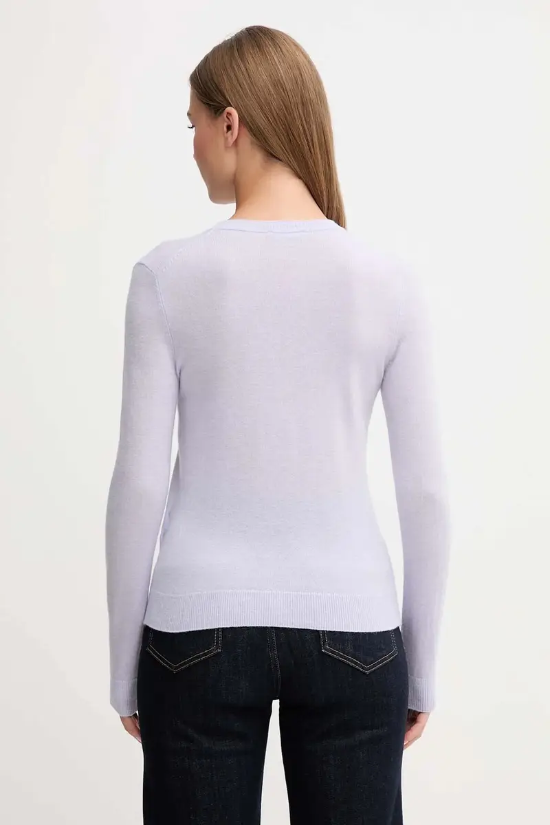 maglione in lana donna colore blu Violetto miniatura 3