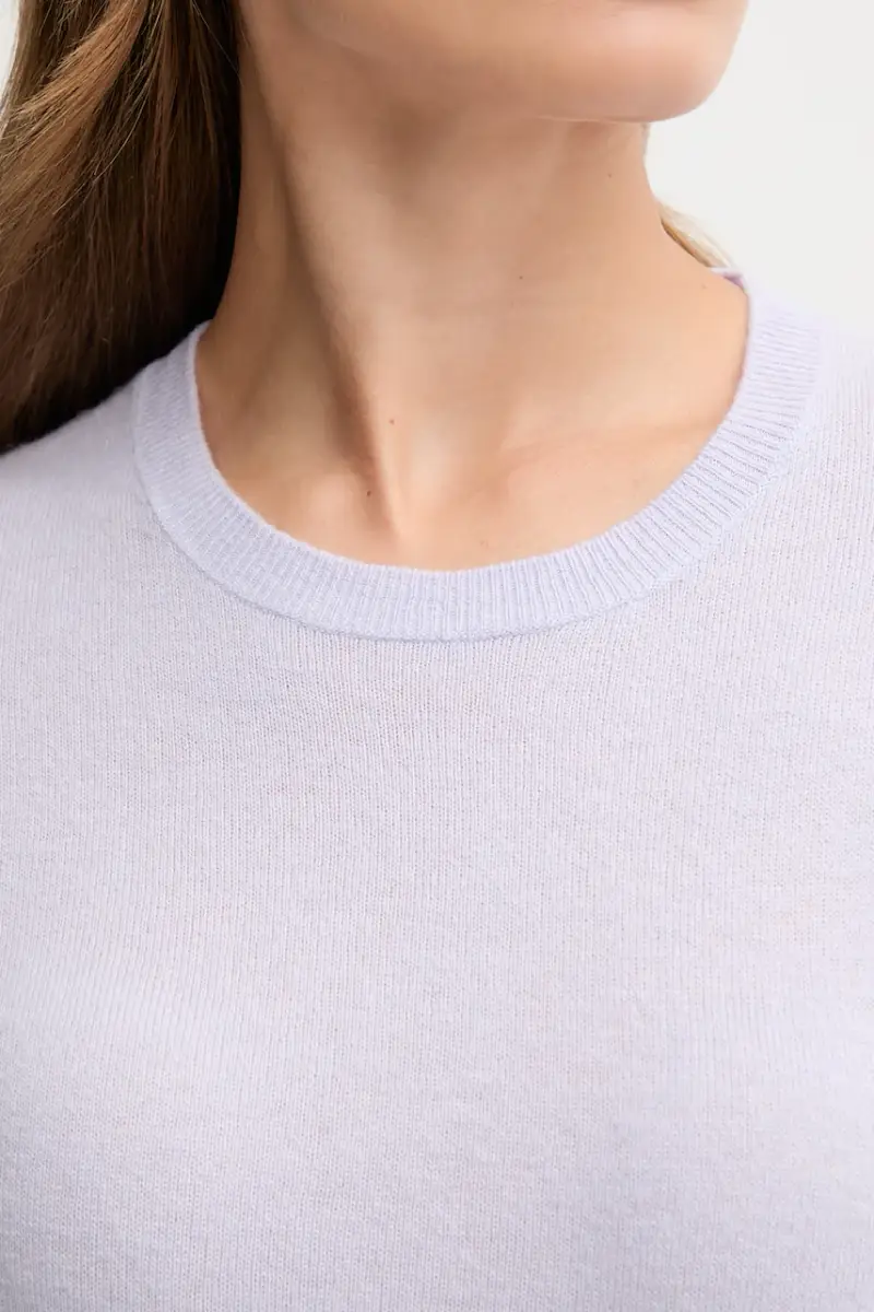 maglione in lana donna colore blu Violetto miniatura 5