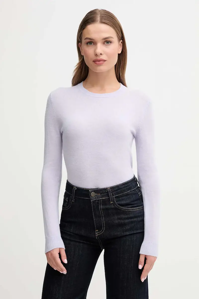 maglione in lana donna colore blu Violetto