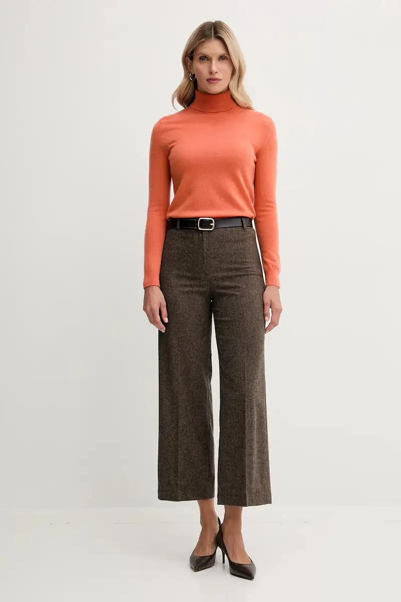 maglione in lana donna colore grigio 1002D2348 Arancione miniatura 2