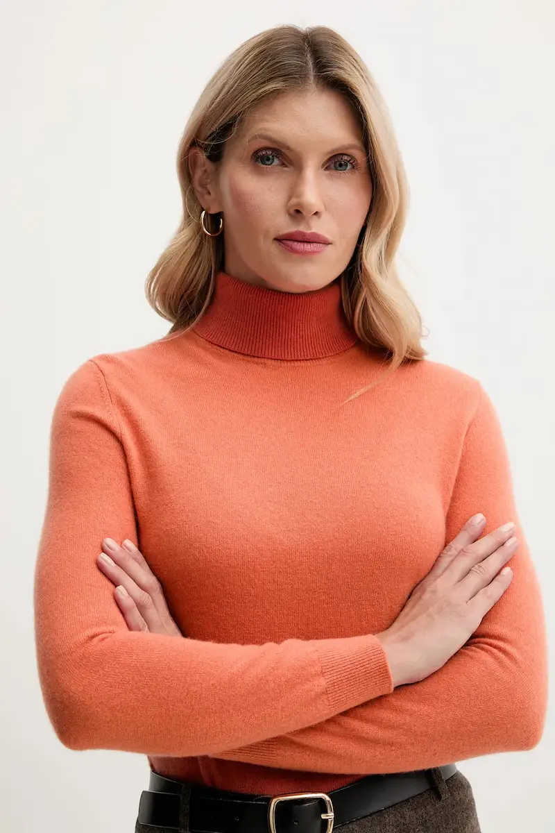 maglione in lana donna colore grigio 1002D2348 Arancione miniatura 4