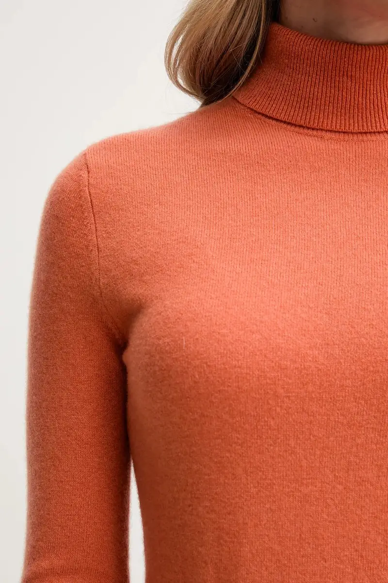 maglione in lana donna colore grigio 1002D2348 Arancione miniatura 5