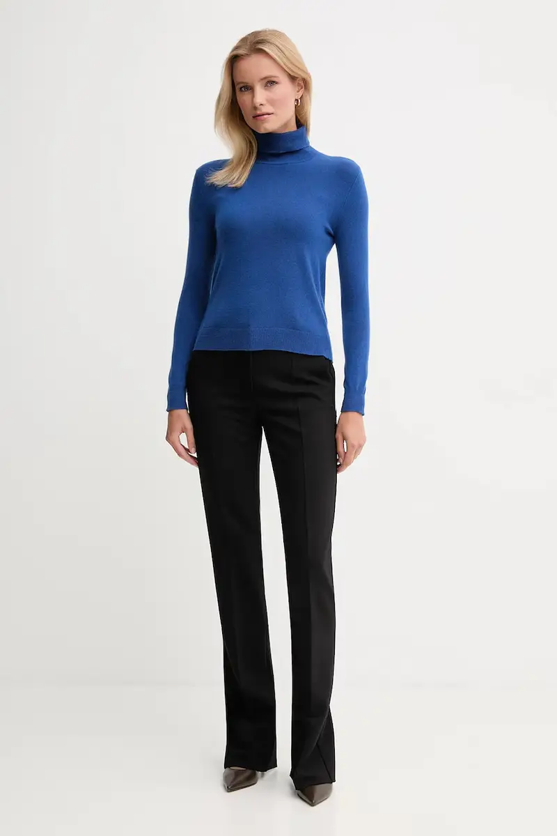 maglione in lana donna colore grigio 1002D2348 Blu miniatura 2